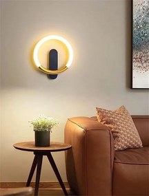 СТЕННА ЛАМПА LED LHJ068-W C BRUSH GOLD/BLACK