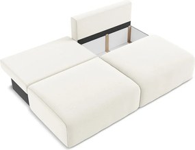 Кремав кадифен сгъваем/с място за съхранение диван 216 cm Kalena – Makamii