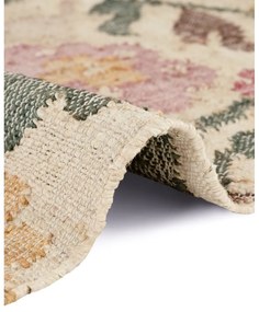 Кремава ръчно изработена ютена пътека 80x200 cm Roya Violette – Elle Decoration