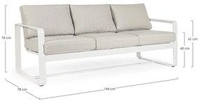 Бял алуминиев градински диван Merrigan – Bizzotto