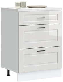 854261 vidaXL Кухненски шкаф Porto, бял гланц, инженерно дърво