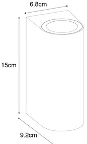 Външна стенна лампа ръждиво кафява пластмасова овална 2-светлина - Baleno