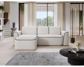 Син/кремав ъглов диван от прежда с примки от букле (ляв ъгъл) Ume – ELTAP