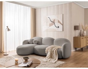 Сив ъглов диван от прежда с примки от букле (ляв ъгъл) Orbit – Ropez