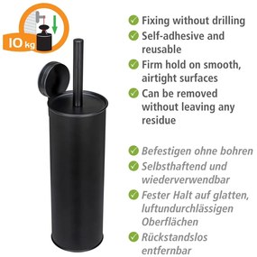 Черна самозалепваща стоманена четка за тоалетна Pavia – Wenko