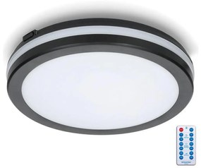 LED Плафон за баня със сензор LED/18W/230V Ø 30 см черен + д.у.