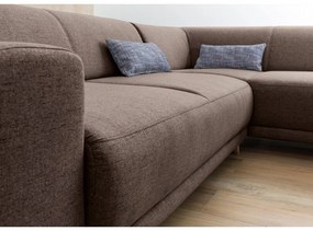Кафяв разтегателен/с място за съхранение ъглов диван (десен ъгъл/L форма) Classy Sophie – Miuform