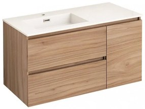 Конзолен PVC шкаф ICP 10545WOODEN с умивалник, 105.5x45x60см
