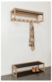 Черна/естествена метална етажерка за обувки - Woodman