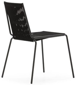 Черни метални трапезни столове в комплект за подреждане 2 бр. Emily – Marckeric