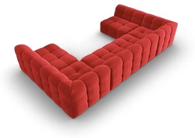 Ъглов диван от червено кадифе (U-образен) Kendal - Micadoni Home