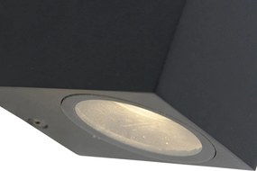 Комплект от 3 смарт стенни лампи черни GU10 50mm IP44 - Baleno