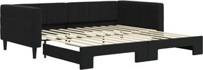 3196702 vidaXL Канапе с изтеглящо разтегателно легло черно 100x200 см кадифе
