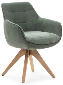 Зелени тапицирани трапезни столове в комплект с подлакътници 2 бр. Donatelo – Marckeric