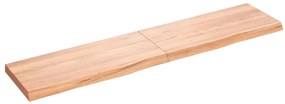 363719 vidaXL Стенен рафт светлокафяв 180x40x(2-6) см обработен масивен дъб