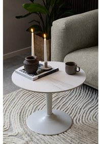Бяла кръгла масичка за кафе с керамичен плот ø 60 cm Malta – Actona