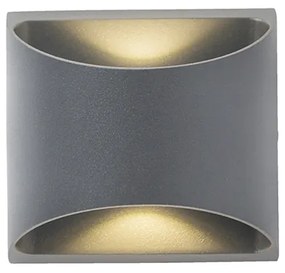 Модерна външна стенна лампа тъмно сива с LED 2-светлина IP54 - Mal