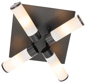 Модерна таванна лампа за баня черна 4-светлина IP44 - Bath