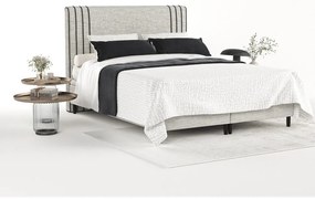 Светлосиво тапицирано двойно легло с място за съхранение 180x200 cm Musca – Maison de Rêve