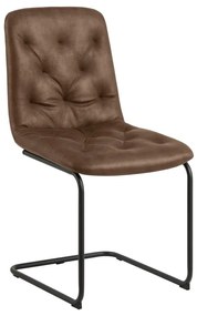 Кафяви трапезни столове от имитация на кожа в комплект от 2 бр. Kira – Actona