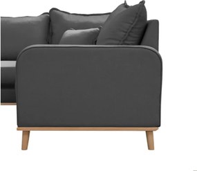 Тъмносив ъглов диван (ляв ъгъл) Beata - Ropez