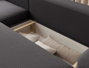 Ъглов диван Luxora-Черно-ляв