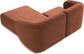 Теракотен шенилов ъглов диван (десен ъгъл) Lani – Makamii