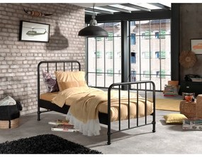Сиво метално детско легло 90x200 cm BRONXX – Vipack