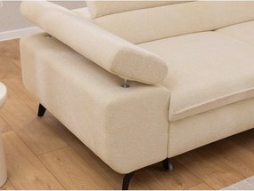 Кремав шенилов ъглов диван (десен ъгъл L форма) Marbeya – Ropez