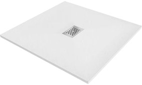 Mexen Hugo квадратен душ кабина SMC 100 x 100 см, бял, покривна решетка inox - 42101010-X