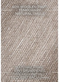 Бежов ръчно изработен килим със смес от вълна 80x150 cm Pradesh Linen White – Elle Decoration