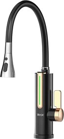 Проточен водонагревател с LED дисплей 3000W/230V IPX4 черно/златно