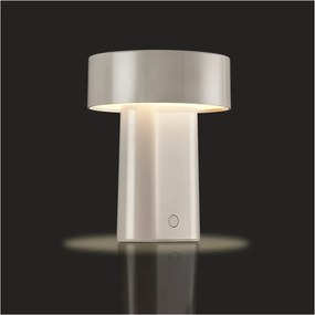 Сиво-бежова пластмасова LED настолна лампа (височина 18 cm) Oblong – Zone