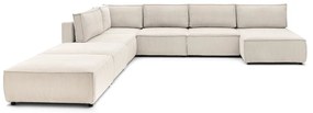 Кремав променлив велурен U-образен ъглов диван Nihad modular - Bobochic Paris