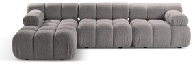 Светлосив модулен ъглов диван от букле (ляв ъгъл) Bellis – Micadoni Home