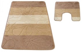 Комплект килими за баня в бежово 50 cm x 80 cm + 40 cm x 50 cm