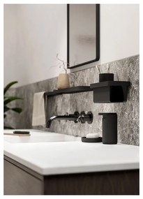 Черен стенен рафт за баня Rim - Zone