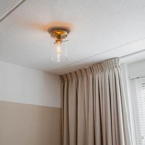 Модерен таванен аплик бронз със стъкло - Dome