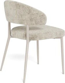 ИРИС Бежово (тъкан Juto 4)/сивобежова крака (кашмир) - МОДЕРЕН ТАПИЦИРАН СТОЛ ЗА БОХО ДНЕВНА/ТРАПЕЗАРИЯ