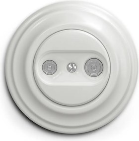 Kliklap - Ретро абонатна TV+R розетка (крайна) с керамична рамка, бяла