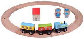 Tini Toys, Детско дървено влакче с релси, ПУФ-ПАФ, базов комплект