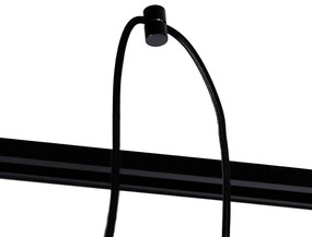 Модерна релсова система с 5 висящи лампи черна 1-фазен - Iconic Cavalux