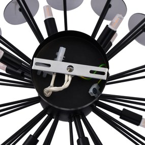 Таванно осветление в стил Арт Деко черно с опушено стъкло - Atomic