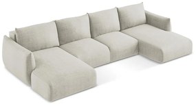 Бежов сгъваем ъглов диван (U форма) Leila – Makamii