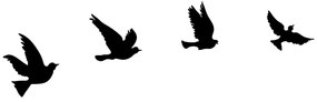 Метални декорации за стена в комплект от 4 броя 18x20 cm Birds – Wallity