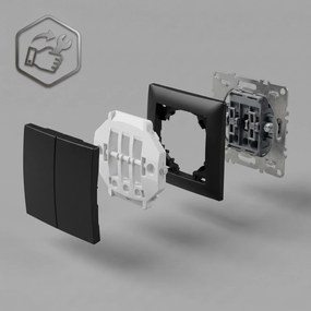 Двоен Ключ с Рамка OSTE JNH007-W BLACK
