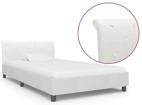 284871 vidaXL Рамка за легло, бяла, изкуствена кожа, 100x200 cм