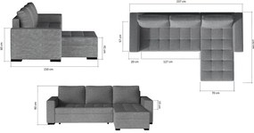 Ъгъл диван Julie-Gray Dark - Gray light