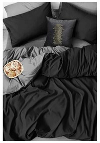 Черно и сиво памучно спално бельо за единично легло/разширено спално бельо с чаршаф 160x220 cm - Mila Home