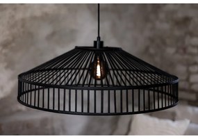Черно висящо осветително тяло с бамбуков абажур ø 70 cm Tapa – Markslöjd